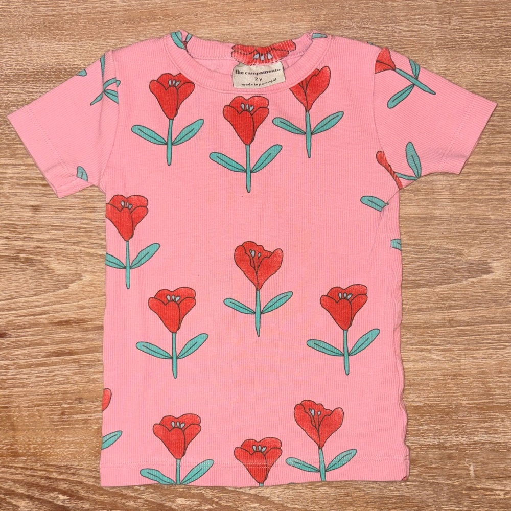 Campamento Pink Floral Kids Tee